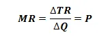 Marginal revenue in the perfect competition